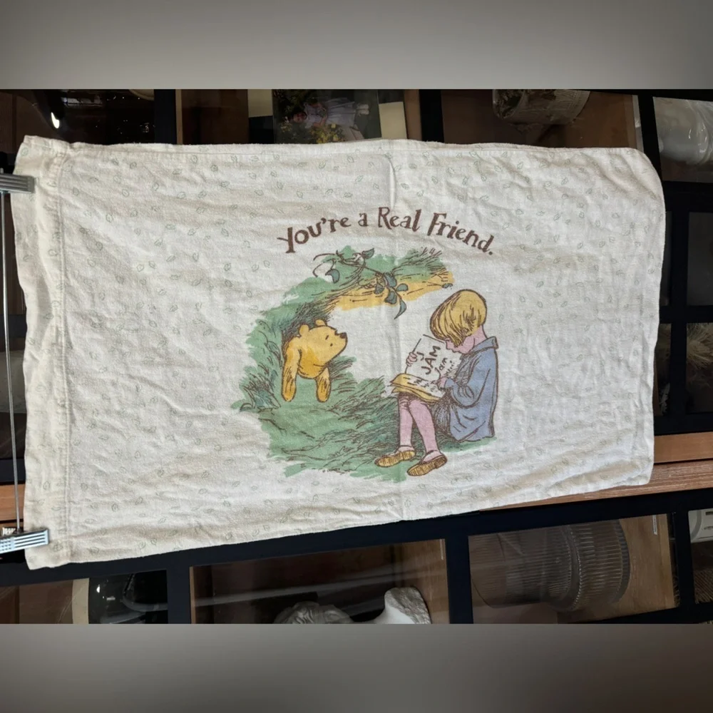 Vintage Disney Classic Pooh You’re a Real Friend Pillowcase Winnie the Pooh